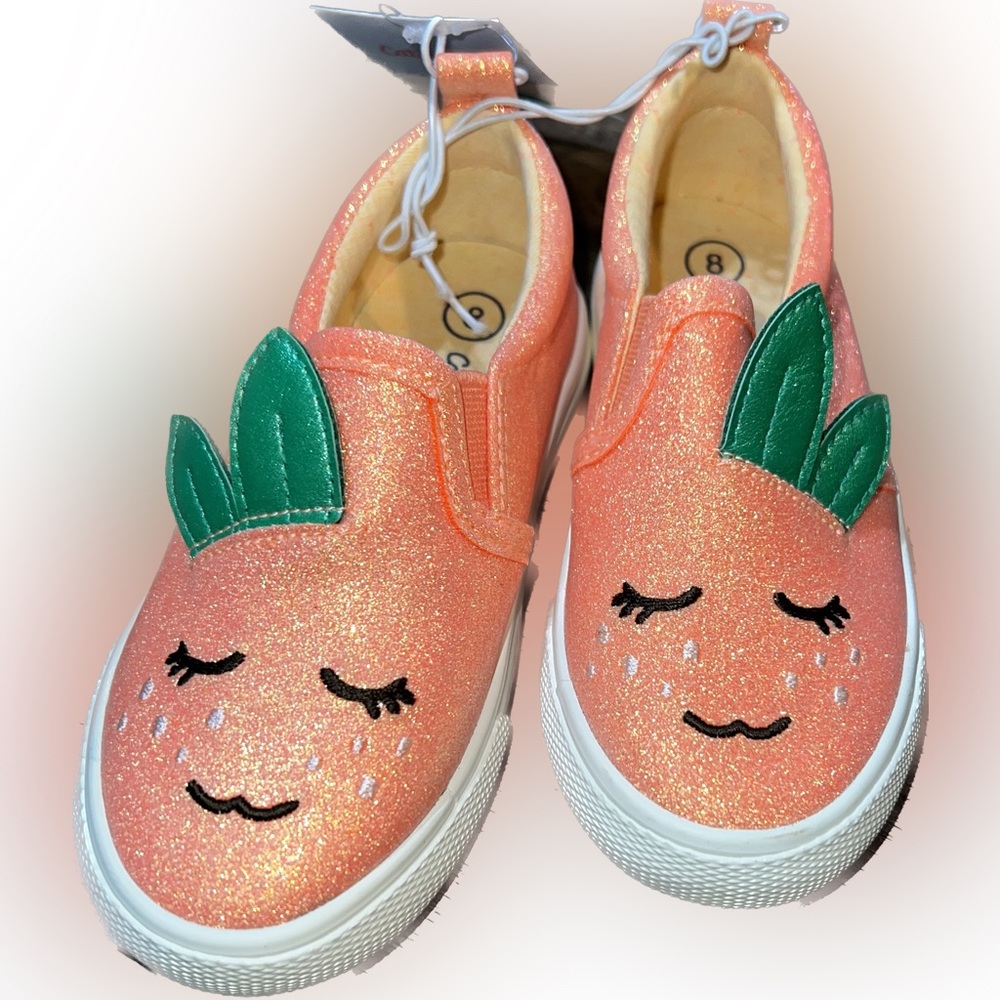 BRAND NEW - with tags - Cat & Jack Orange Sparkly loafers **ADORABLE** Size 8